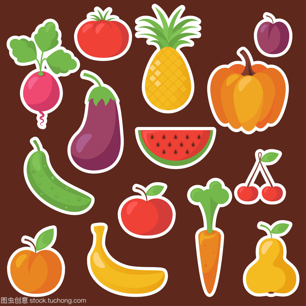 各种水果和蔬菜